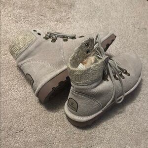 Bearpaw Gray Suede Ankle Boots